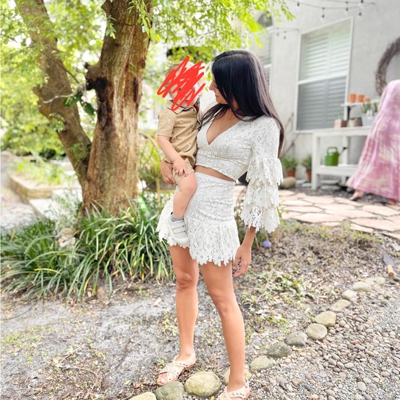 Saylor two piece white crochet matching set XS BY FREE PEOPLE x REVOLVE - Picture 12 of 15